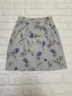 PROPORTION DRESSING 花柄水色膝丈スカート