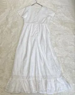 fifth フィフス コットンレース ロングワンピース ホワイト 刺繍 春夏