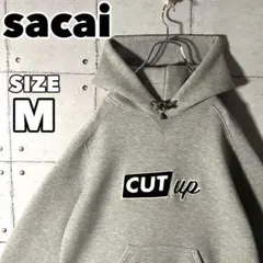 sacai サカイ ☆ CUT up パッチロゴ スウェットパーカー Mのサムネイル