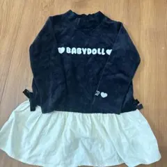BABYDOLL 長袖ワンピース 黒・ベージュ