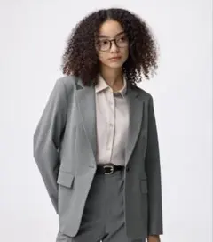 【新品タグつき】GU ウォッシャブルテーラードジャケットZ グレー