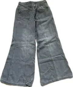 グレー ワイドレッグデニム　H&M