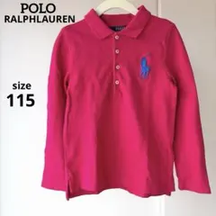 POLORALPHLAUREN ビッグポニー長袖ポロシャツ 115 ピンク