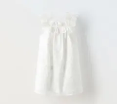 フリル付き＆刺繍入りワンピース ホワイト92size 2yearsのサムネイル