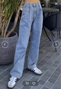 ライトブルー ストレートデニム Mサイズ