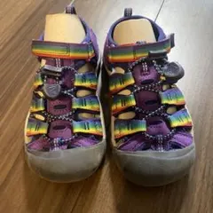 KEEN キッズサンダル 19.5cm 紫/レインボー