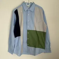 TAKEO KIKUCHI デザインシャツ 美品 ブルー 青