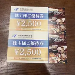 株主優待券 ¥2,500 2枚　ブルーコーナー UC店　期限2026年8月31日のサムネイル
