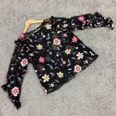 グレースコンチネンタル 花柄フリルブラウス ボタニカル ボウタイ付き 