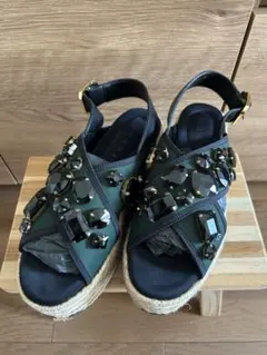 38 MARNI マルニ プラットホーム ビジュー サンダルのサムネイル