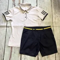 アディダス レディース ゴルフウェア 上下セット 半袖ポロ&ショートパンツのサムネイル
