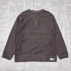 90s USA製 GROOVY WEAR ヘンリーネック スウェット サイドリブ
