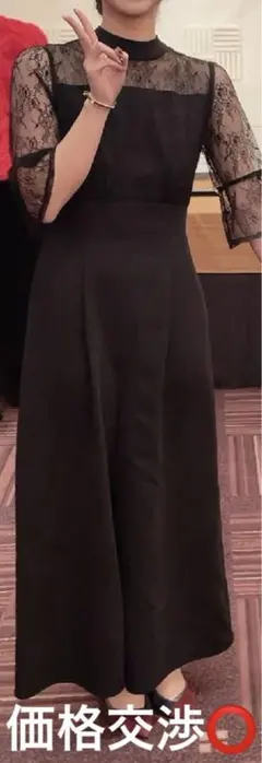 ブラックドレス パンツ スタイル パーティ ドレスのサムネイル