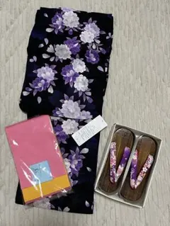 新品未使用 浴衣 帯 下駄 3点セット