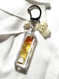 シマエナガチャーム　琥珀糖チャームハンドメイドチャーム　レジンチャーム