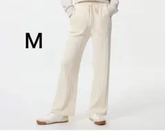 ウォッシャブルニットケーブルパンツ ワイドパンツ