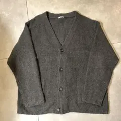 GU ダークグレー Vネック カーディガン 大きめ