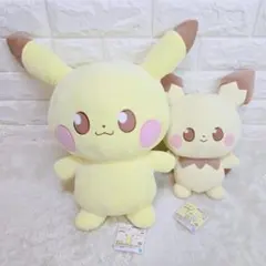 【T】　ポケモン　ポケピース　ぬいぐるみ　ピカチュウ　ピチュー　タグ付き　2個のサムネイル