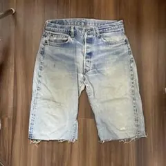 70s LEVI’S 501 赤耳 カットオフ ダメージ ボタン裏0