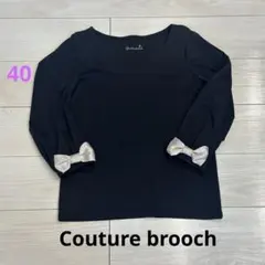 Couture brooch 黒 リボン付きトップス　40のサムネイル