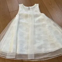 130cm ノースリーブワンピース　水玉　ビーズ付きのサムネイル