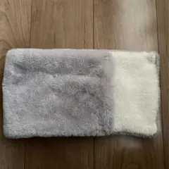 【ネックウォーマー】もこもこフェイクファー　ライトグレー