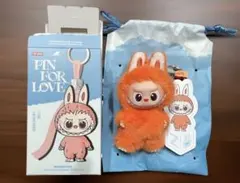ラブブ LABUBU PIN FOR LOVE イニシャルラブブ Z オレンジ