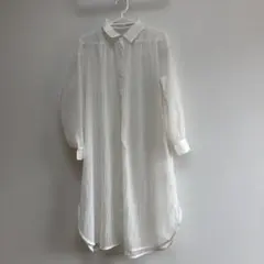 GUホワイト シャツワンピース 長袖
