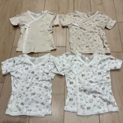 ベビー肌着 4枚セット サイズ50〜60 綿100% 動物柄
