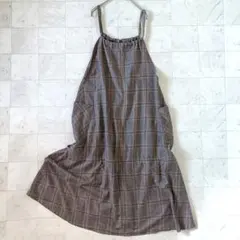 ラックスダンティア ジャンパースカート チェック リボン ドローコードL