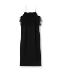 美品・サイズ36　BALLSEY　シフォンチュールキャミソールワンピース　黒