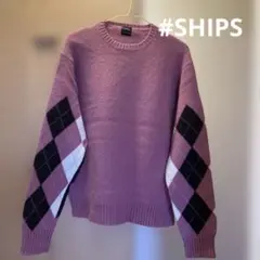 Ships アーガイル柄 長袖ニット(L)