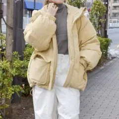 アングリッド コーデュロイ中綿ブルゾン イエロー