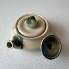 織部焼風　宝瓶 急須 茶器 陶器 煎茶道具 伝統工芸 緑釉 横手急須