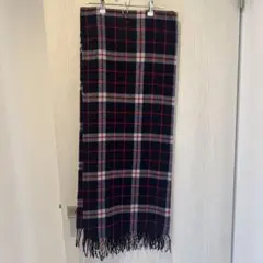 アクリル製ネイビー×レッドチェックマフラー