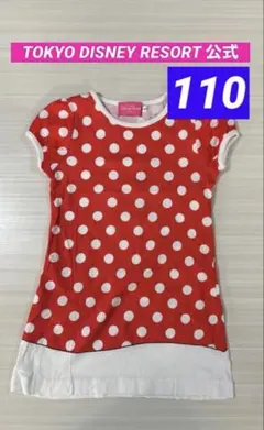 東京ディズニーリゾート公式　ミニーマウス　ワンピース110cm リボン綿100%