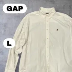 GAP ブラナンベア刺繍 オックスフォードシャツ L 美品 白