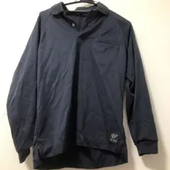 ネイビー 長袖ポロシャツ 胸ポケット付き