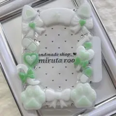 ♡No.12♡ ナース 猫 トレカケース 硬質ケース ホワイト×グリーン