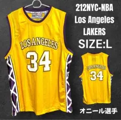 【Lサイズ】ロサンゼルスレイカーズ 34番 シャキール・オニール ゲームシャツ