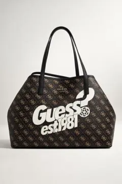 Guess トートバッグ ブラック/ブラウン ポーチ付き