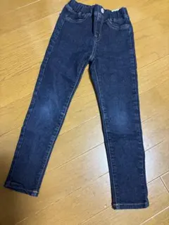 美品★GU ストレートスキニーデニムパンツ110cmインディゴレギンスパンツ