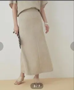 ADAM ET ROPE アダムエロペ スリット ロングスカート リネン風のサムネイル