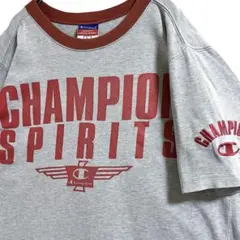 Champion チャンピオン 半袖 リンガー Tシャツ グレー 古着 US L