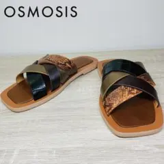 OSMOSIS オズモーシス クロス サンダル パイソン 37 23.5cm□のサムネイル