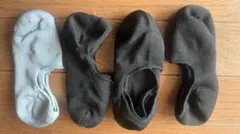 【新品】脱げないココピタ ソックス 4足セット 25～27cm 黒３足、グレー１