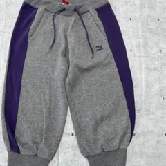 PUMA プーマ ラメ入りボディ サイドライン 裾リブ クロップド パンツ