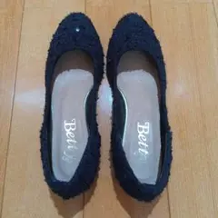 ネイビー フラットシューズ