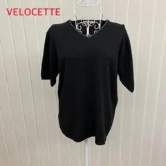 VELOCETTE レディース ニット 半袖 トップス Vネック チュニックのサムネイル