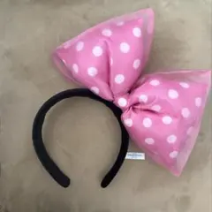ディズニー　カチューシャ　リボン　ミニー　ピンク